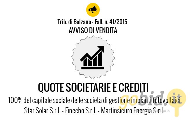 Quote Societarie - Fall. 41/2015 - Trib. di Bolzano - Avviso di Vendita n. 2