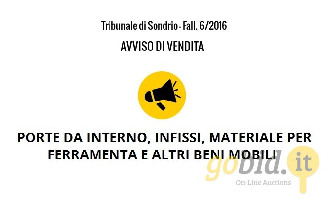 Serramenti e Infissi - Avviso di Vendita - Fall. 6/2016 - Trib. di Sondrio - Avviso 5