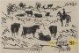 Bulls in the field (Toros en el campo) - Pablo Picasso - "La Tauromaquia” 1