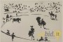 The bull leaves the bullpen (El toro sale del toril) - Pablo Picasso - "La Tauromaquia” 1