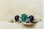 18 Carat White Gold Ring - Emerald - Sapphires 1