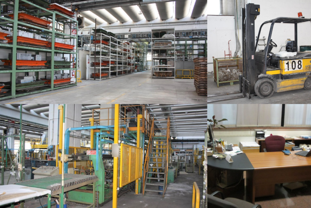 Industrial molds Raw materials warehouse Finished and semi-finished products, Machinery -  Bank. 54/2020 - Ancona Law Court - S3
