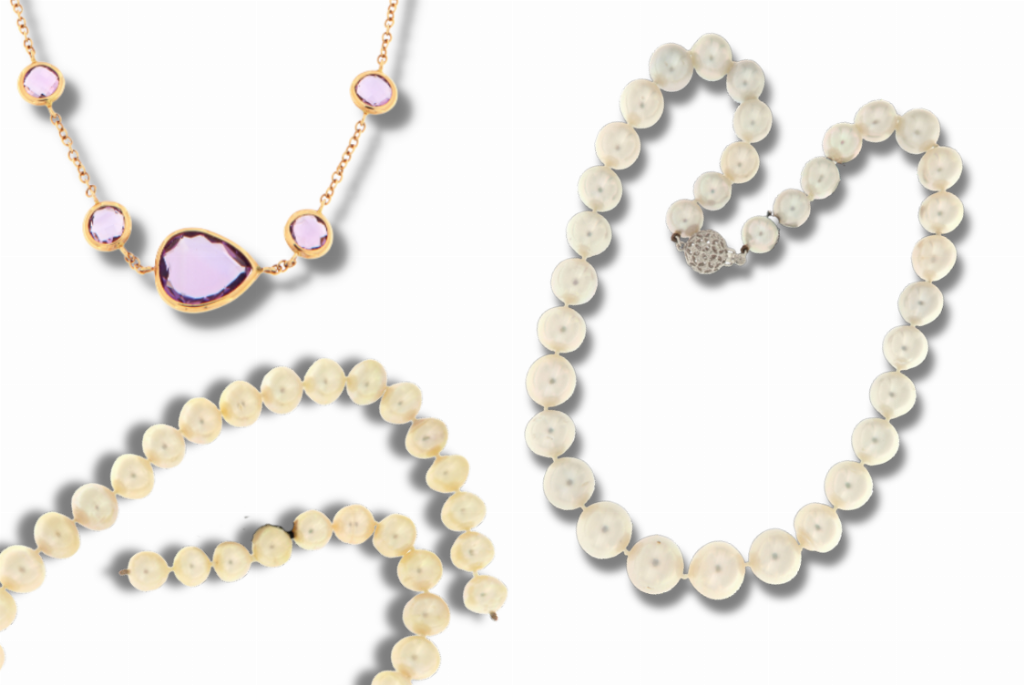 Gold Necklaces and pendants With pearls and precious stones - Collane - La Coruña Law Court n. 1 - Sale 5