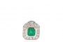 18 Carat White Gold Earrings - Diamonds 1.08 ct - Emeralds 4
