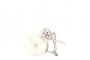 Boucles d'Oreilles Or Blanc 18 Carats - Diamants 0.50 ct - Perle d'Australie 1