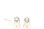 Pendientes Oro Blanco 18 Quilates - Diamantes 0.47 ct - Perla Cultivada 2