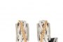 18 Carat Whiteand Rose Gold Earrings - Diamonds 0.40 ct 1