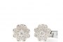 Boucles d'Oreilles Or Blanc 18 Carats - Diamants - Rosace 1