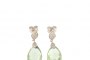 Boucles d'Oreilles Or Blanc 18 Carats - Diamants - Prasiolite 2