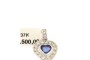 Ciondolo Oro Bianco - Diamanti 0,37 ct - Zaffiro Blu 1