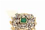 White Gold Necklace Clasp 18 Carat - Diamonds - Emeralds 1