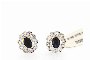 Boucles d'Oreilles Or Blanc 18 Carats - Diamants 0.40 ct - Saphir Bleu 1