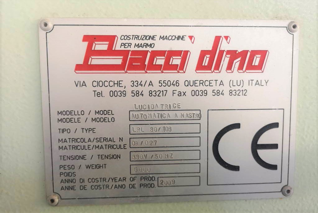 Lucidatrice a nastro Bacci Dino modello LP80/310