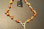 18K Yellow Gold Necklace - Diamonds 0,008 ct - Carnelian 1