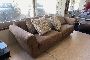 3-Seater Brown Fabric Sofa 1