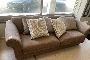 3-Seater Brown Fabric Sofa 2