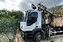 N.&ordm; 2 camiones portacontenedores pesados con gr&uacute;a IVECO Magirus 260S/E4 6