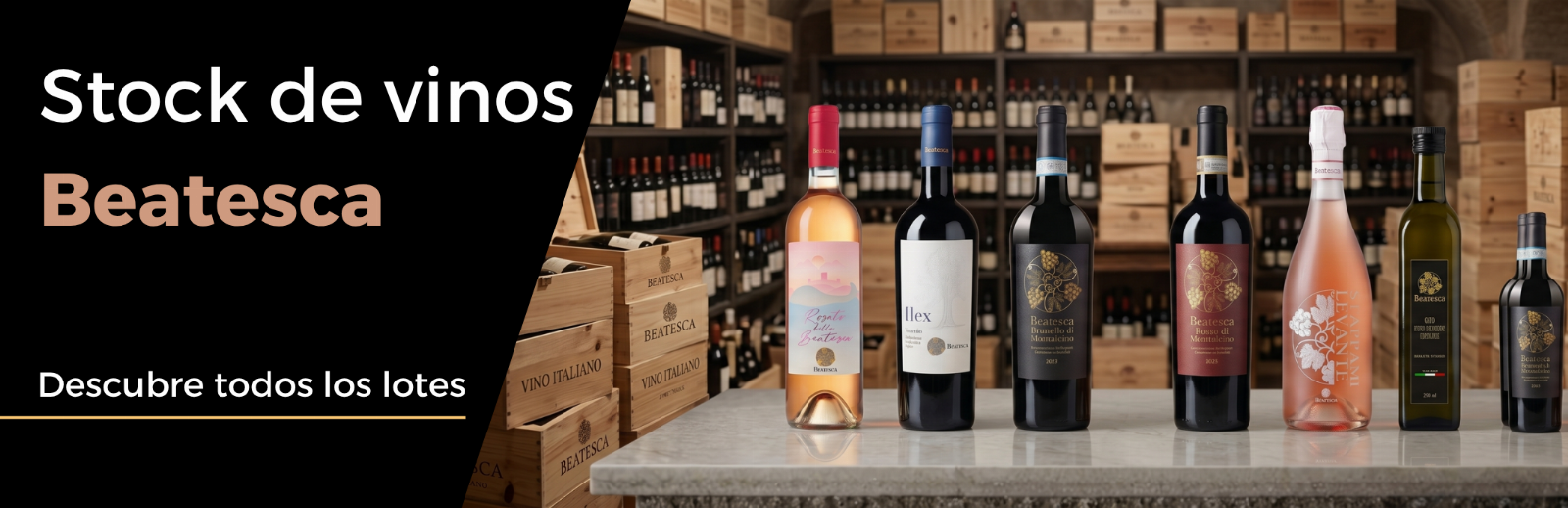Subasta de vinos Beatesca embotellados: - Vino tinto y Brunello di Montalcino - Liquidación Judicial n.º 14/2026 - Tribunal de Florencia